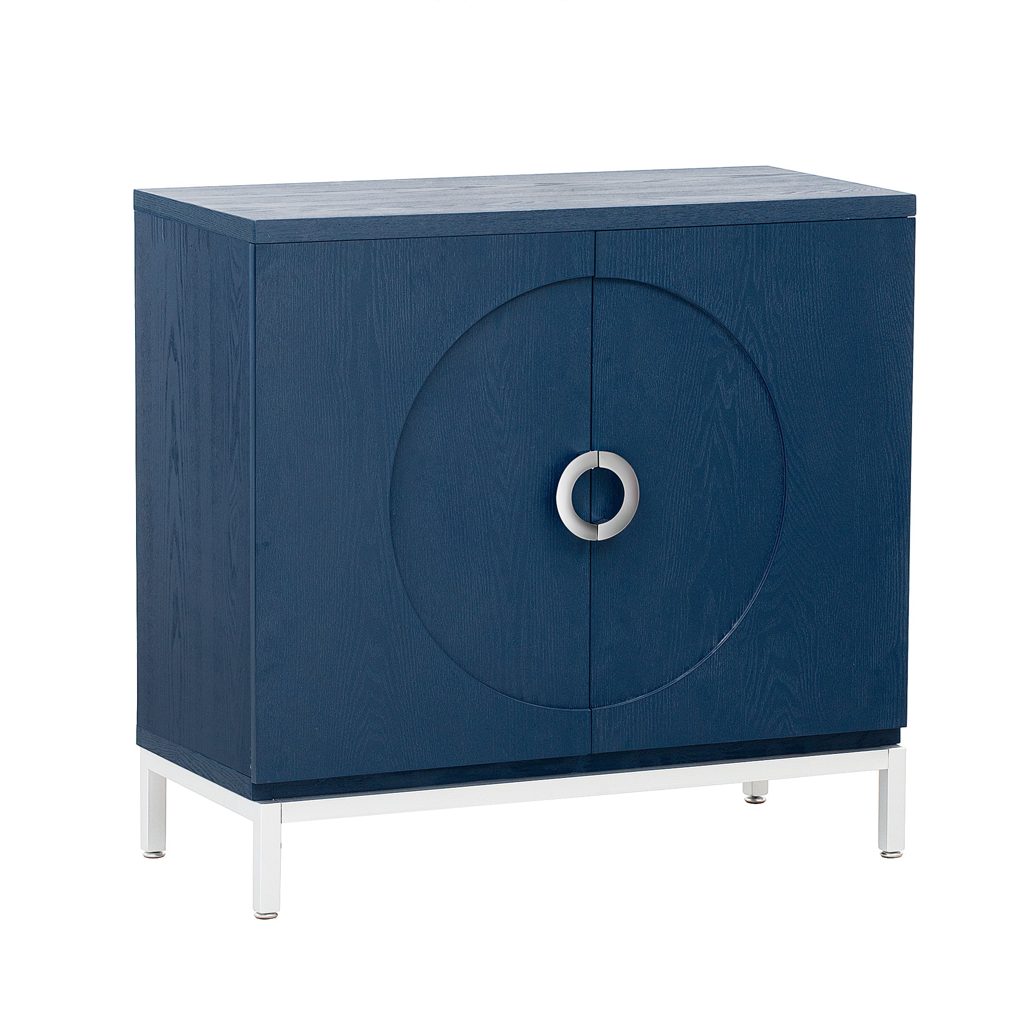 34" Navy Blue Entryway Accent Cabinet Chest, Console Table
