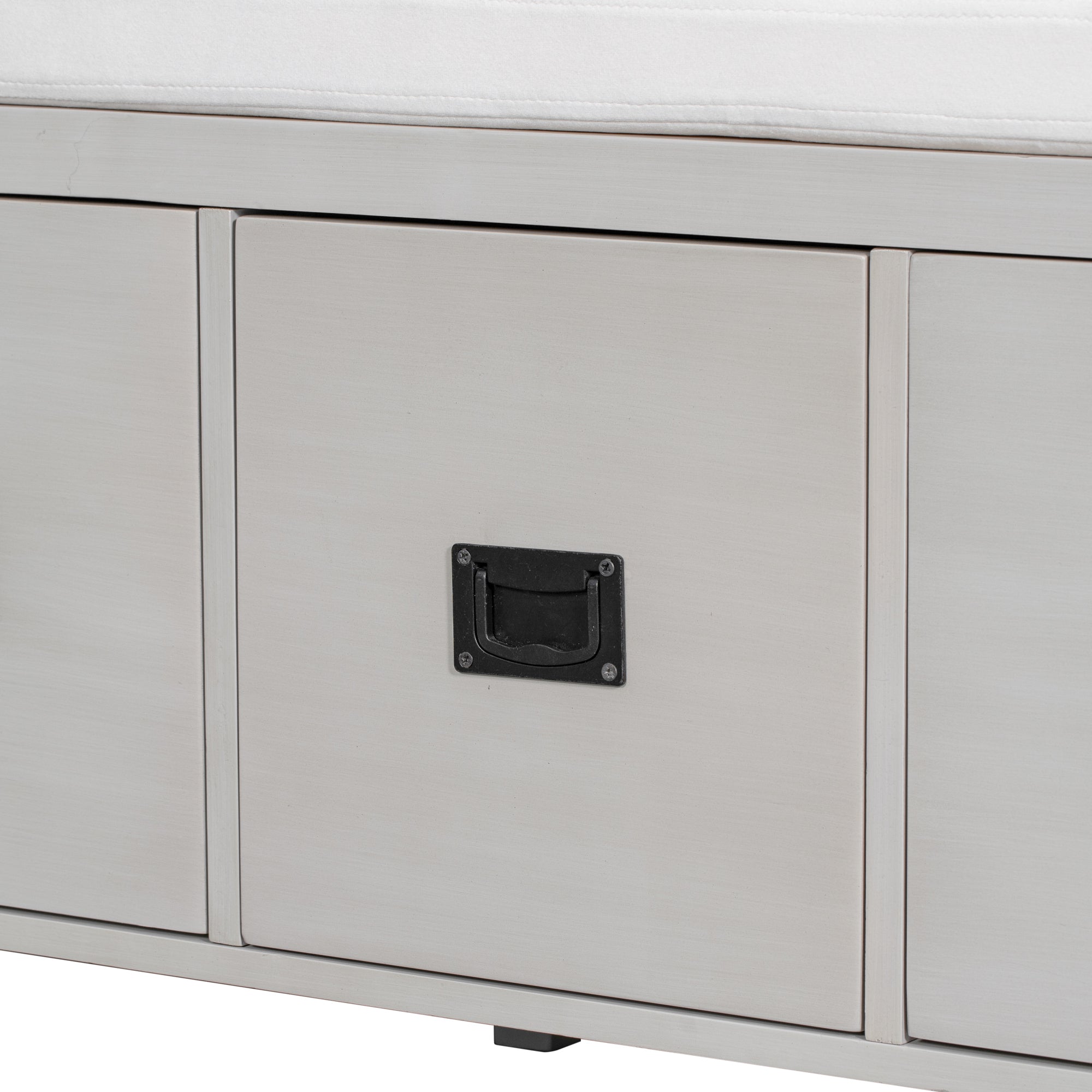 48" Storage Bench With 4 Pullout Drawers Gray Wash Color