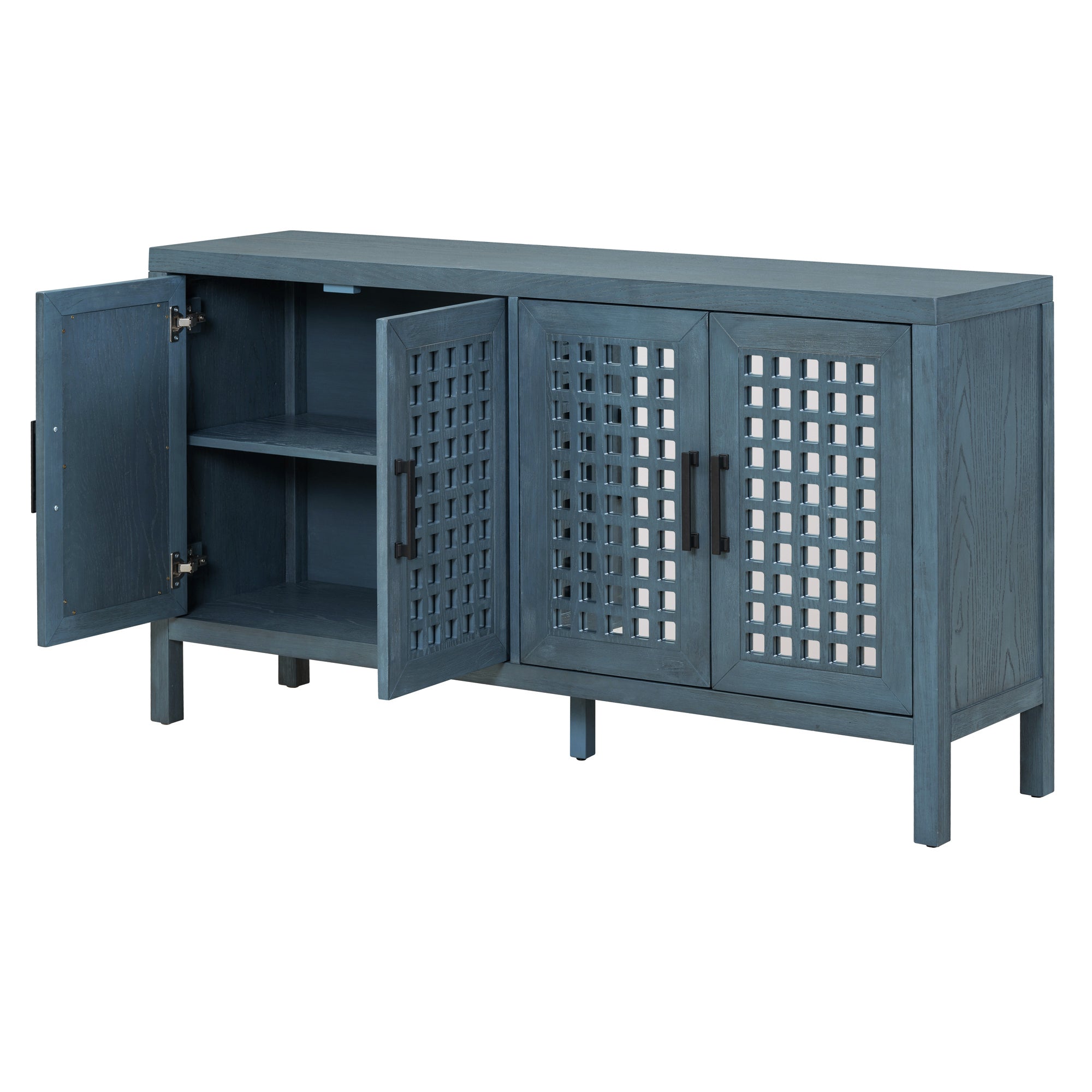 Harrison 58" Antique Blue Accent Console Table Sideboard