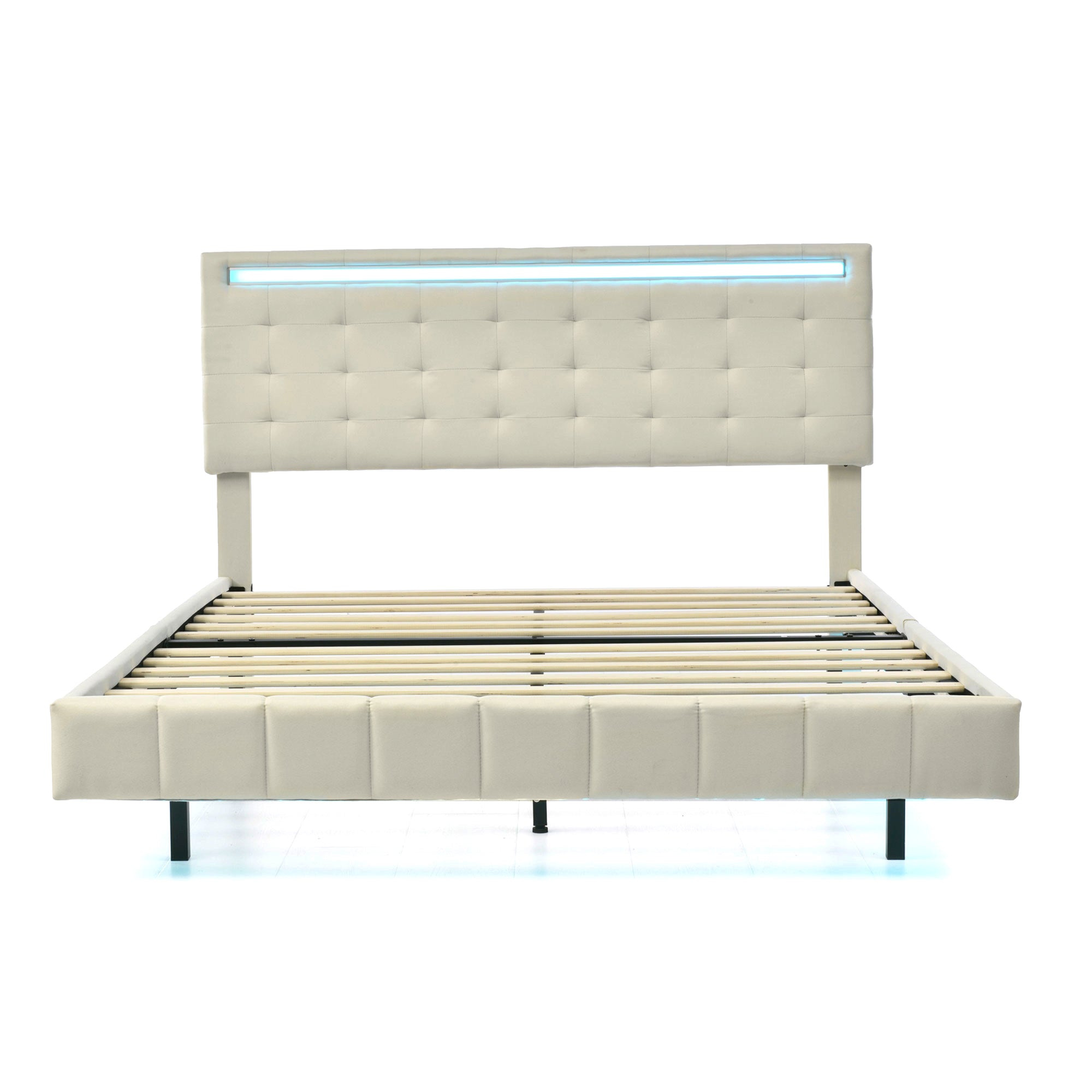 Riccardo Queen Floating Platform Bed with LED Light and USB Charge