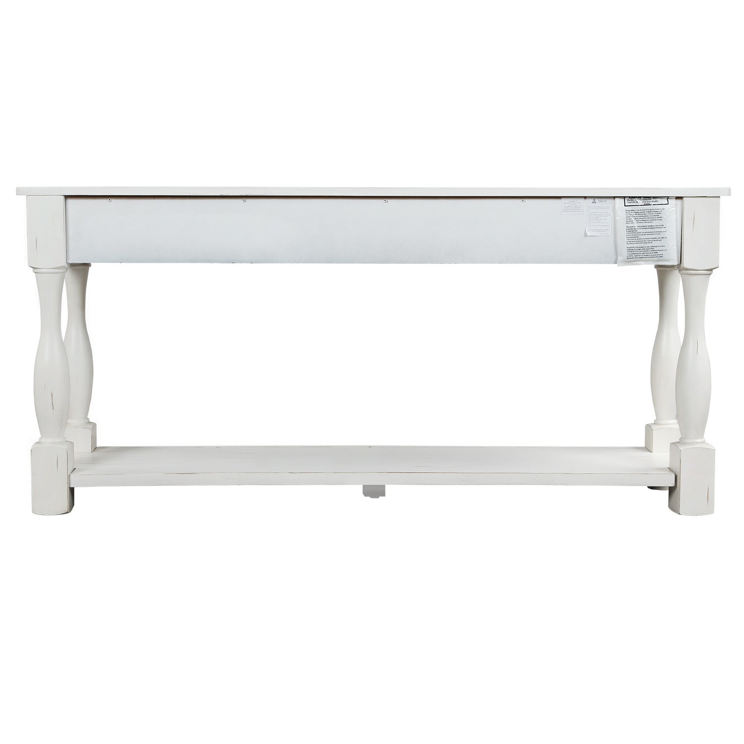 64" Console Table With storage and Shelf, Antique white color
