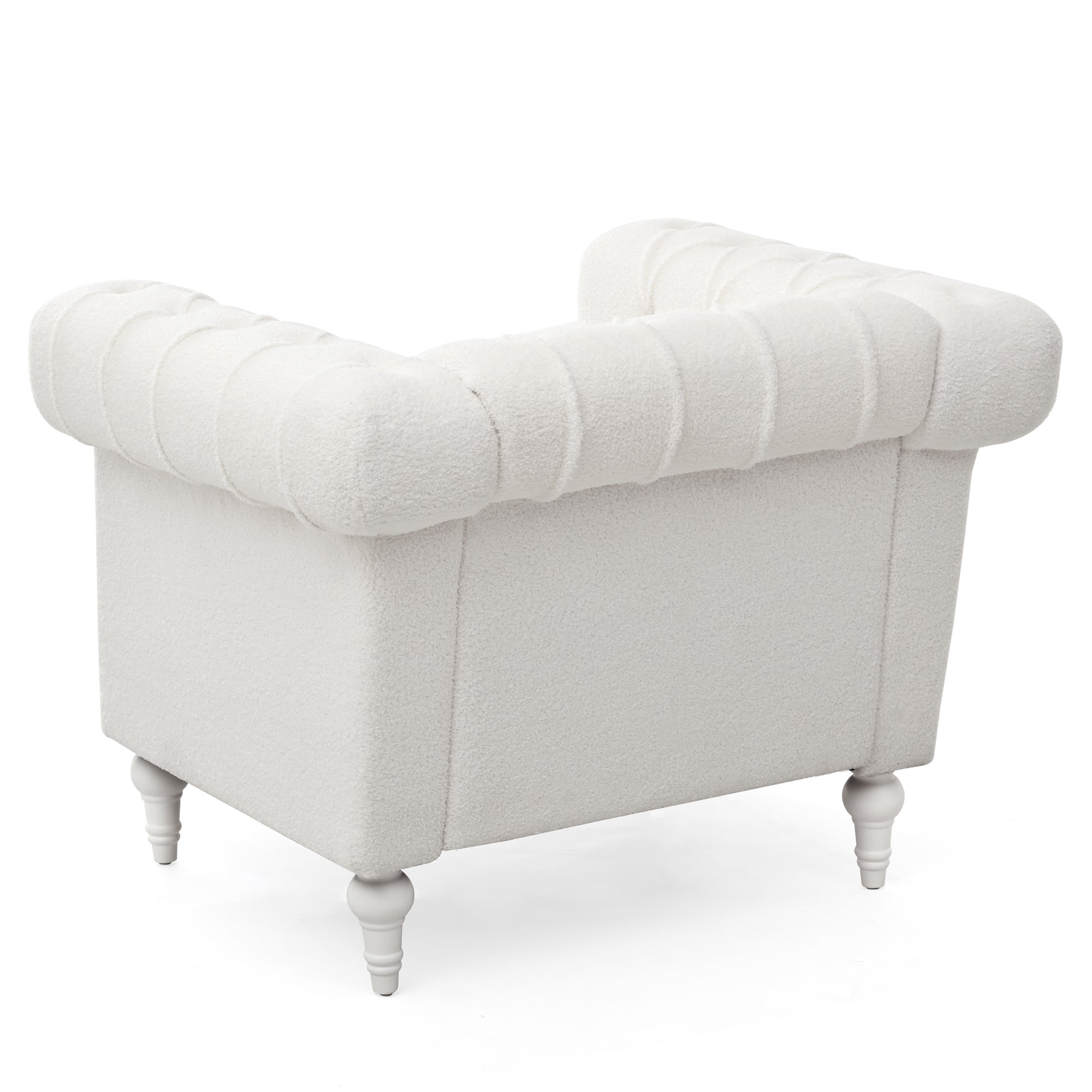 Juliet White Boucle Chesterfield Chair