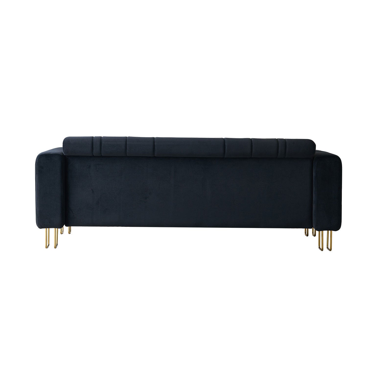 Leonardo Modern 85" Black Velvet Sofa