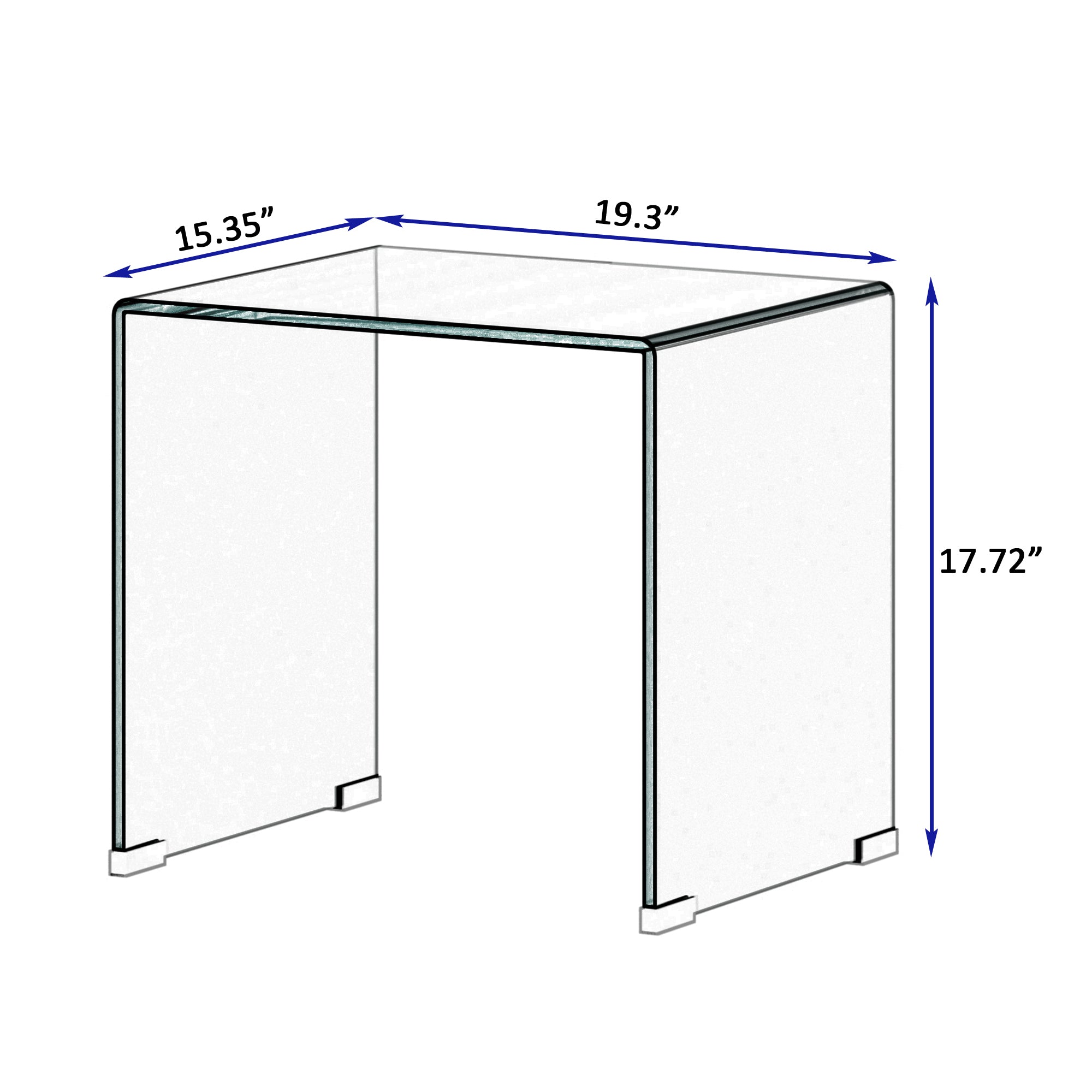 Arvika Modern Tempered Bent Glass End Table