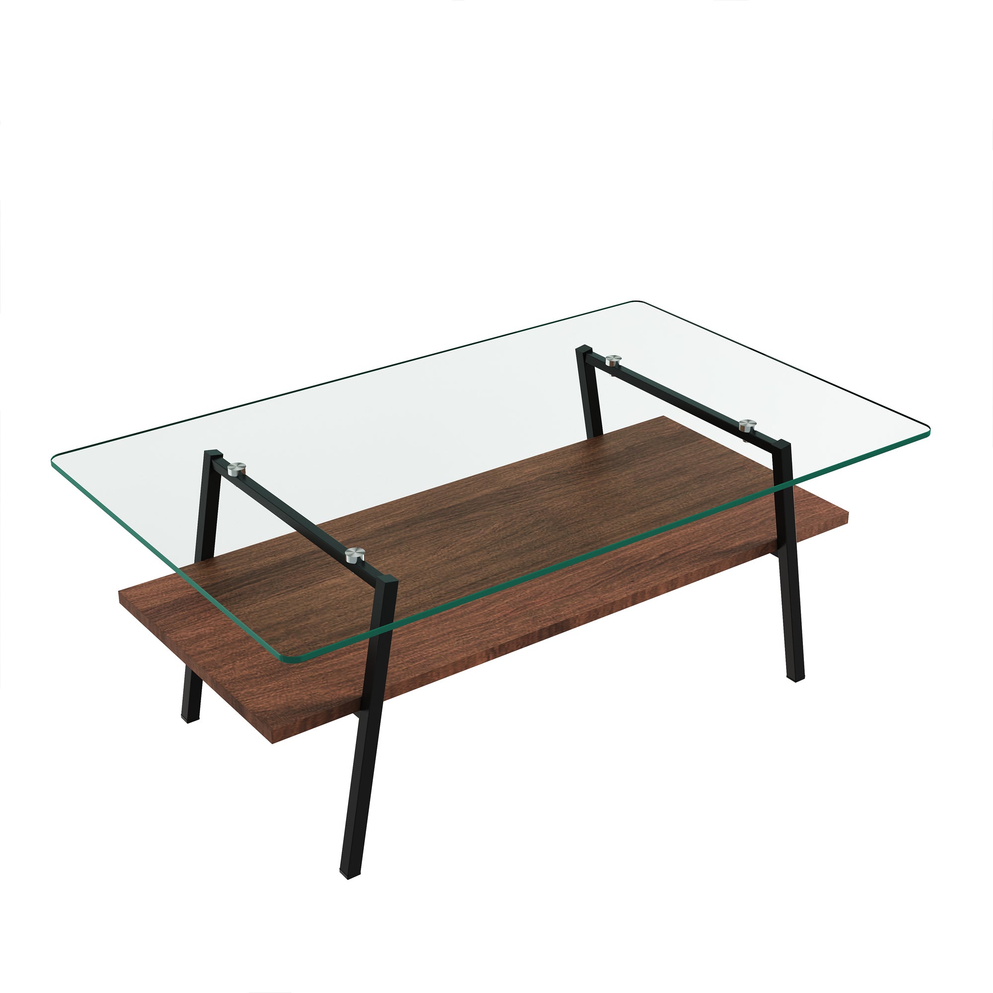 Nico Modern Rectangle Clear Glass Coffee Table