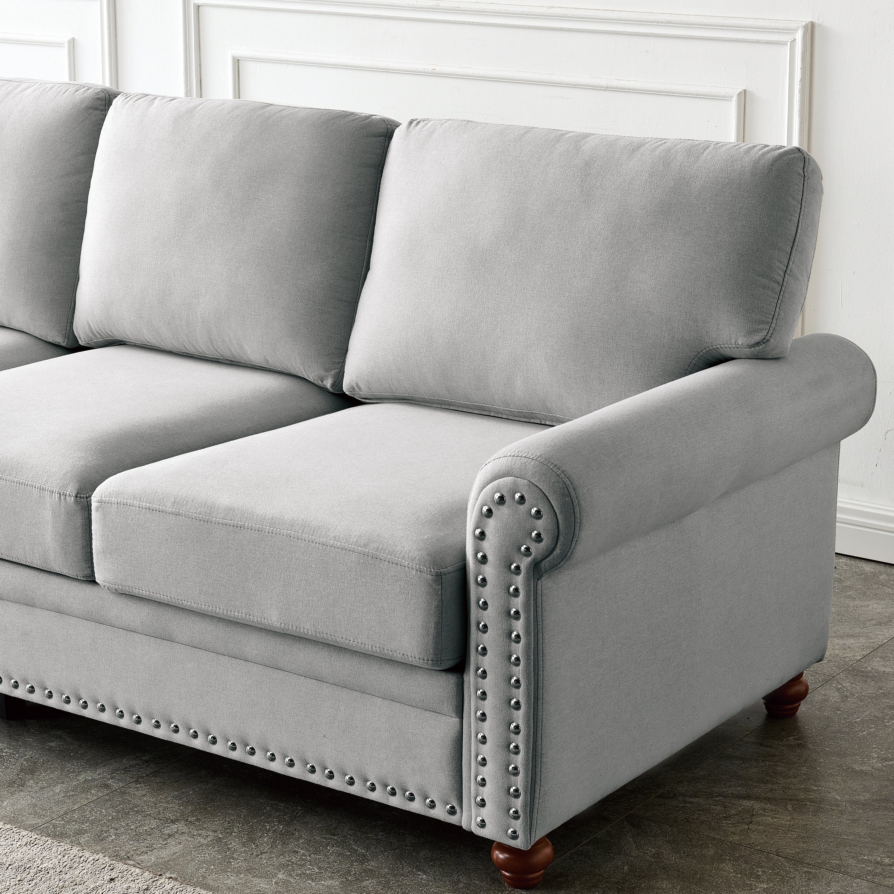 Cooper 82" Gray Linen Sofa