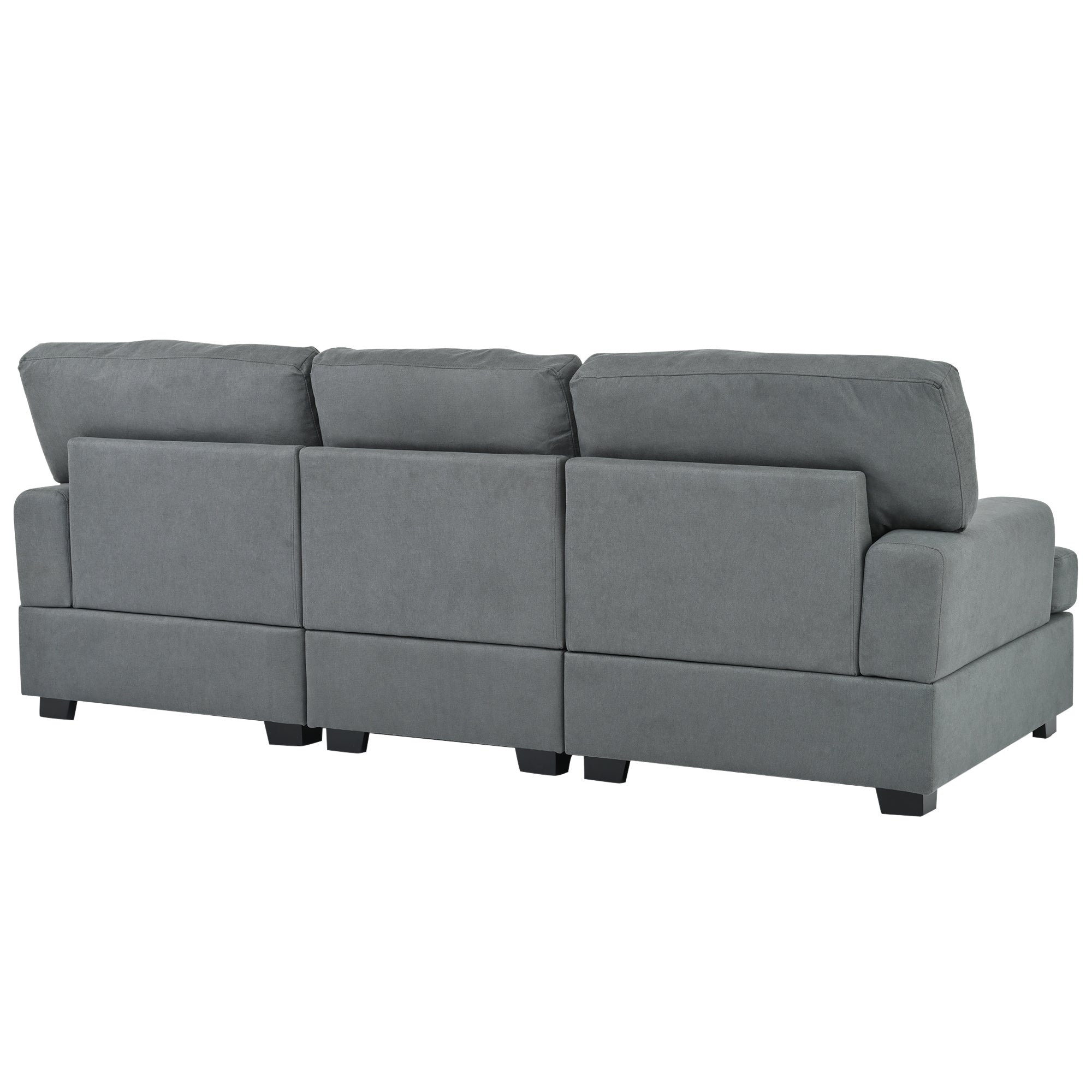 Collin 91" Linen Fabric Modular 3 Seater Sofa