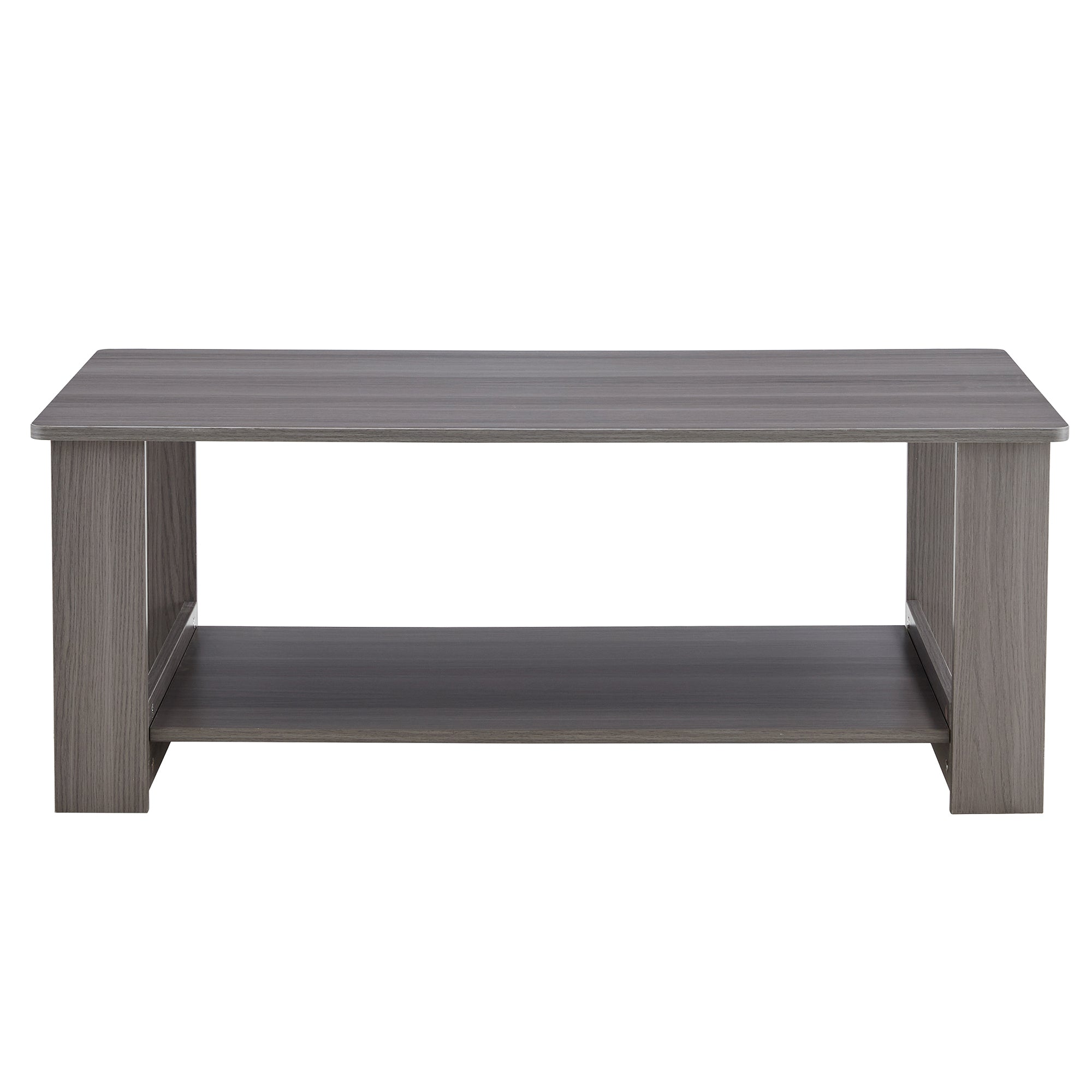 43" Modern Gray Coffee Table with Undershelf