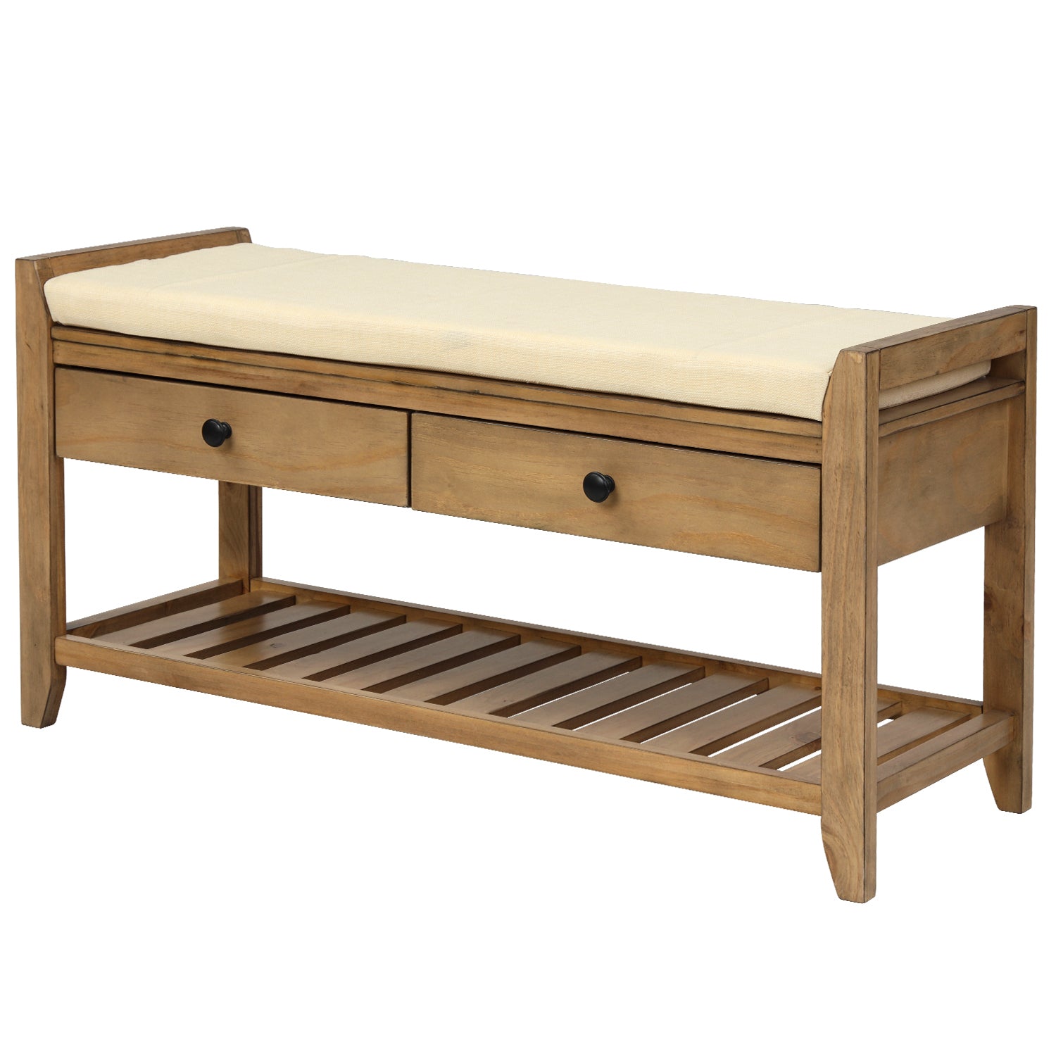 39" Entryway Storage Seating Bench with cushion