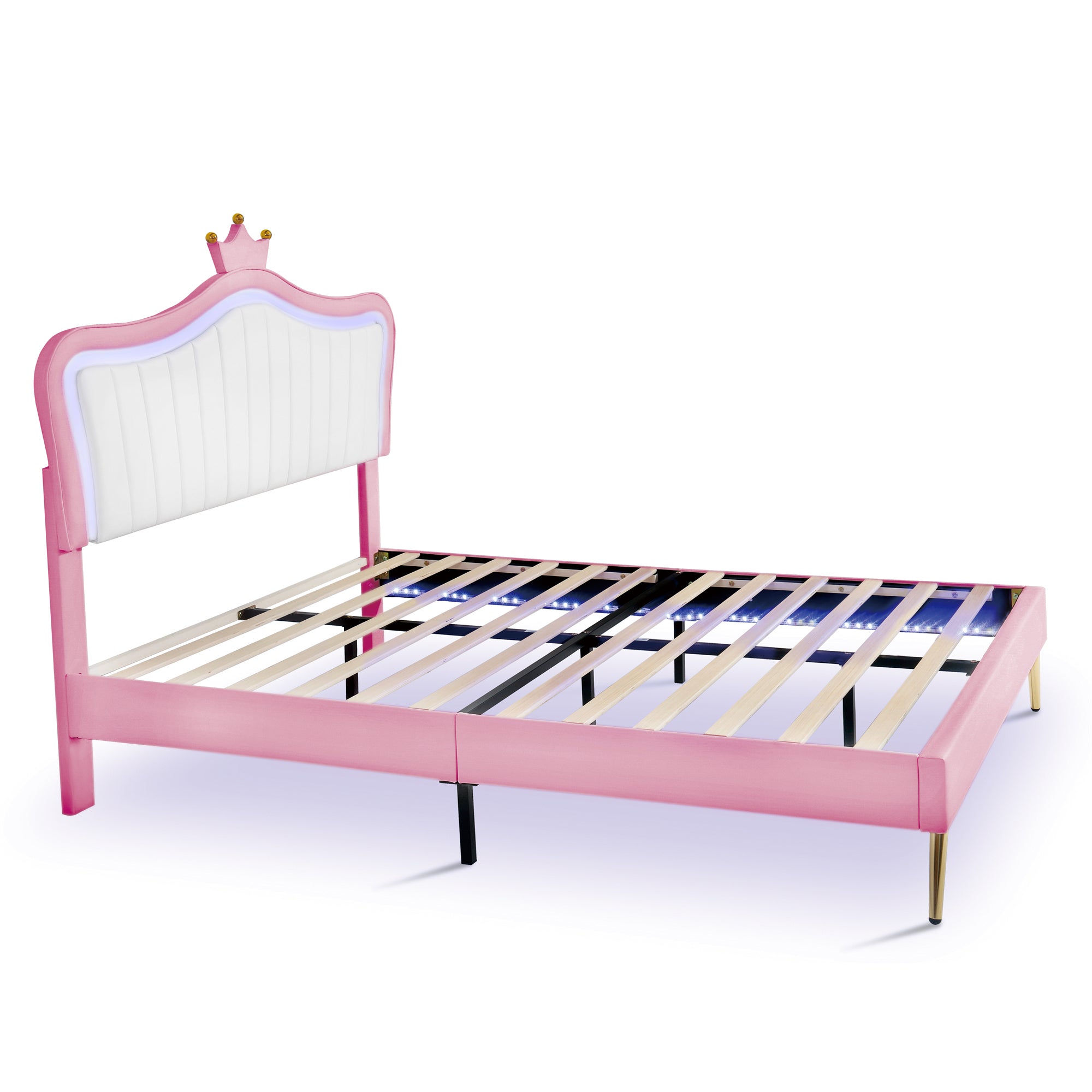 Sophia Queen Princess Platform Bed with LED Light