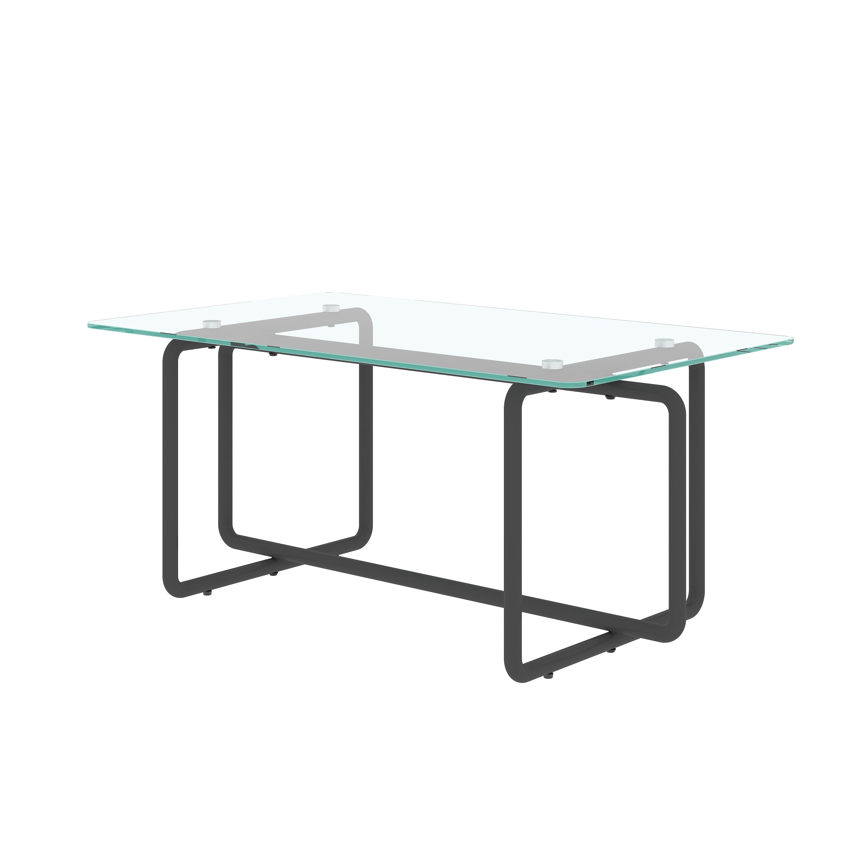 Modern Rectangle Clear Tempered Glass Coffee Table