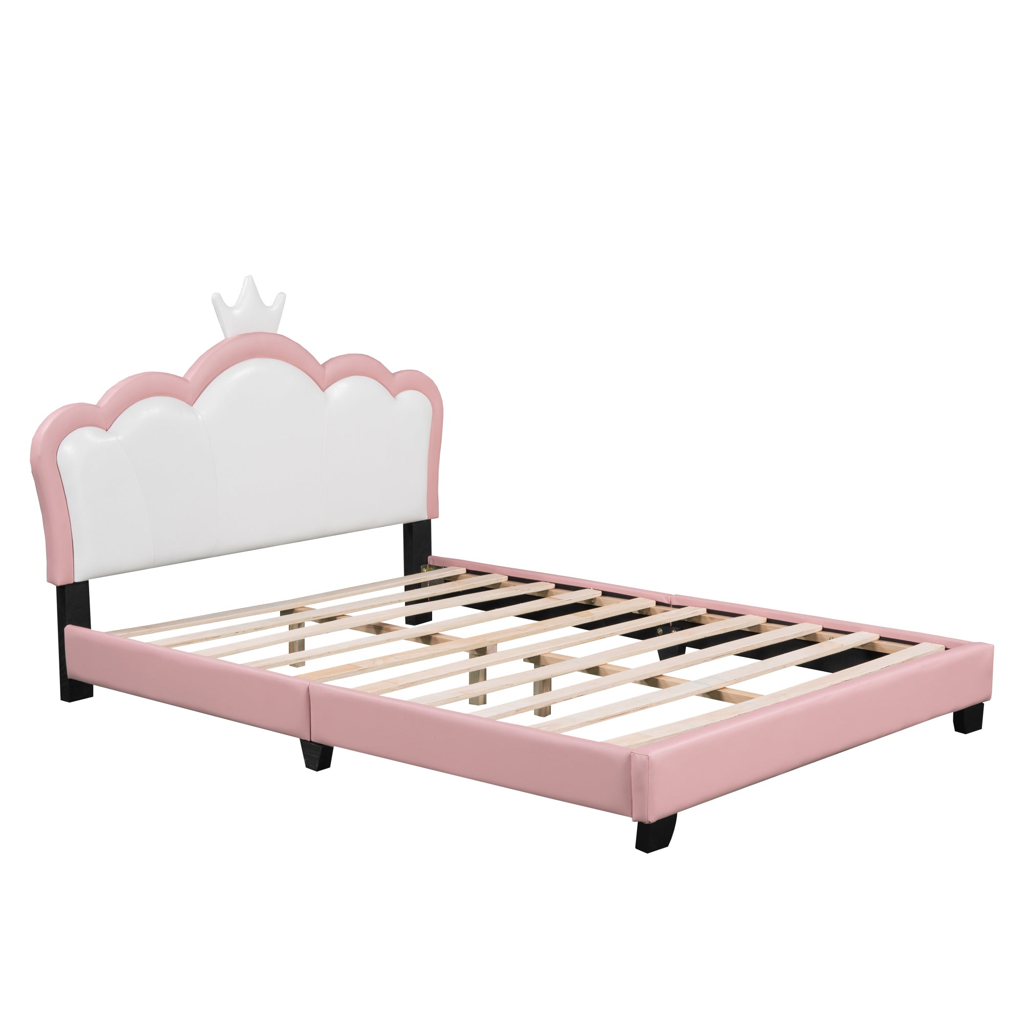 Elizabeth Princess Upholstered Platform Bed with Crown