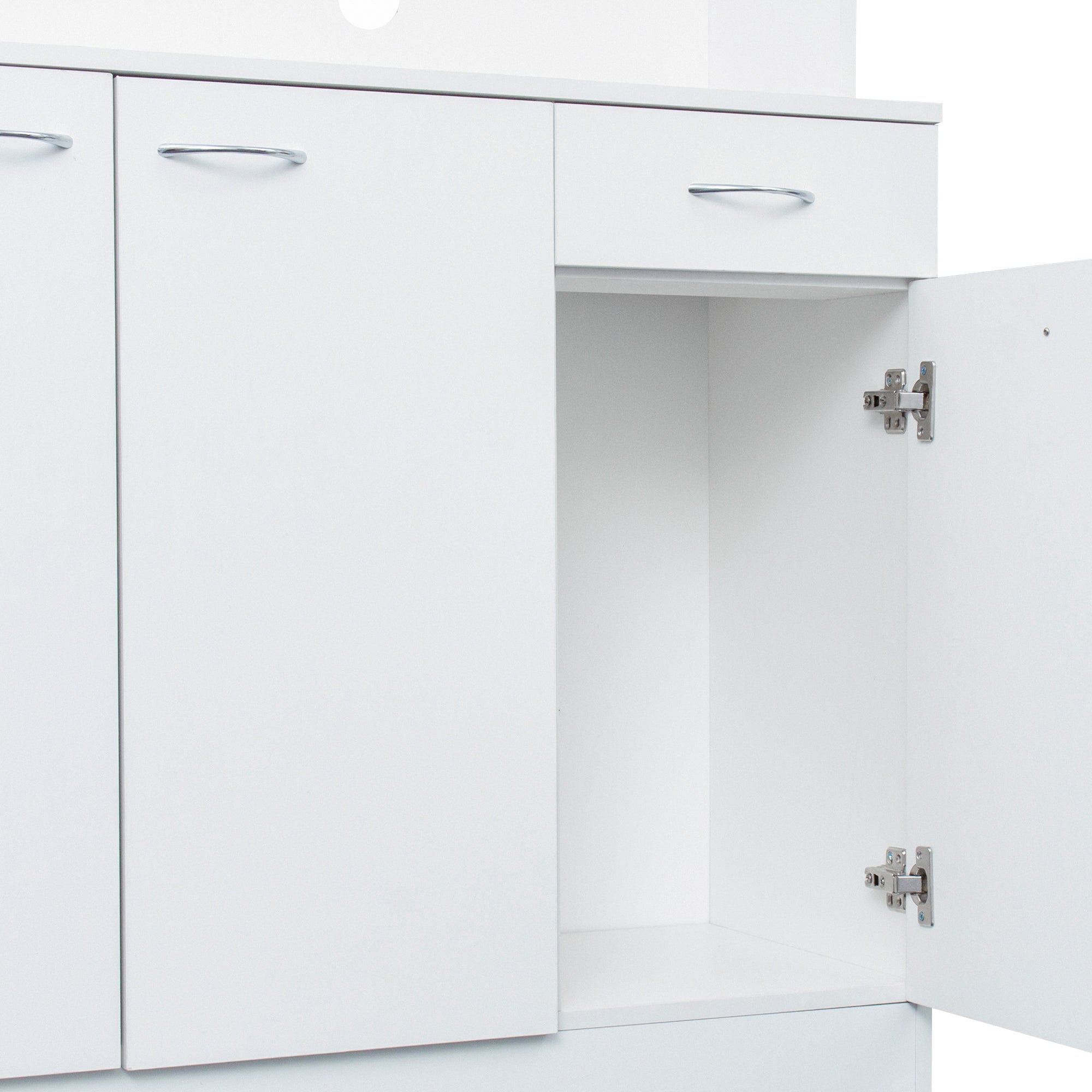 70.87" Tall White Storage Organize Cabinet, Pantry Cabinet, Garage Cabinet