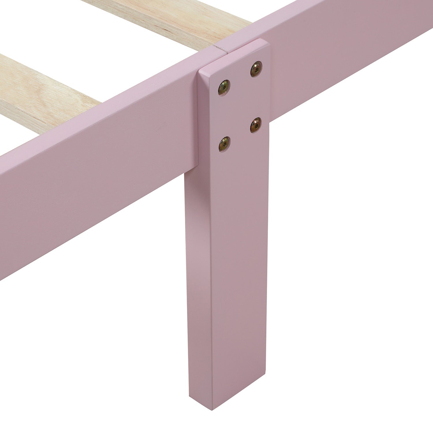 Lilian Pink Twin Solid Wood Platform Bed