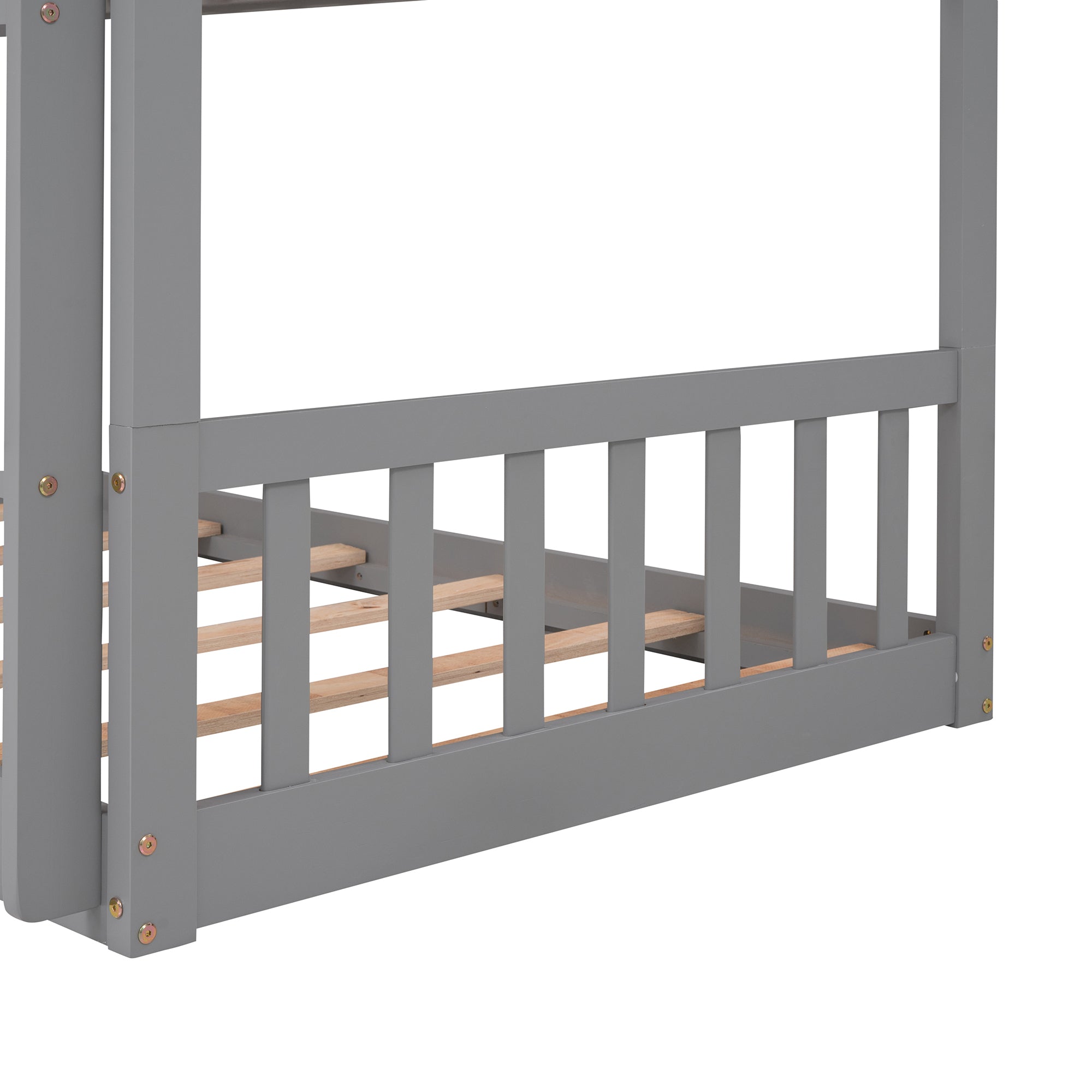 Alice Gray Solid Wood Twin Convertible Triple Bunk Bed
