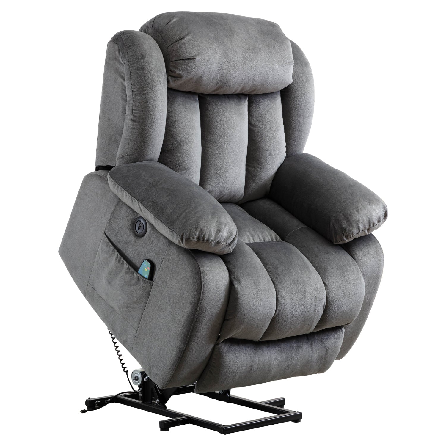 Carter Gray Oversized Power Lift Recliner With Vibration Massage and Heat