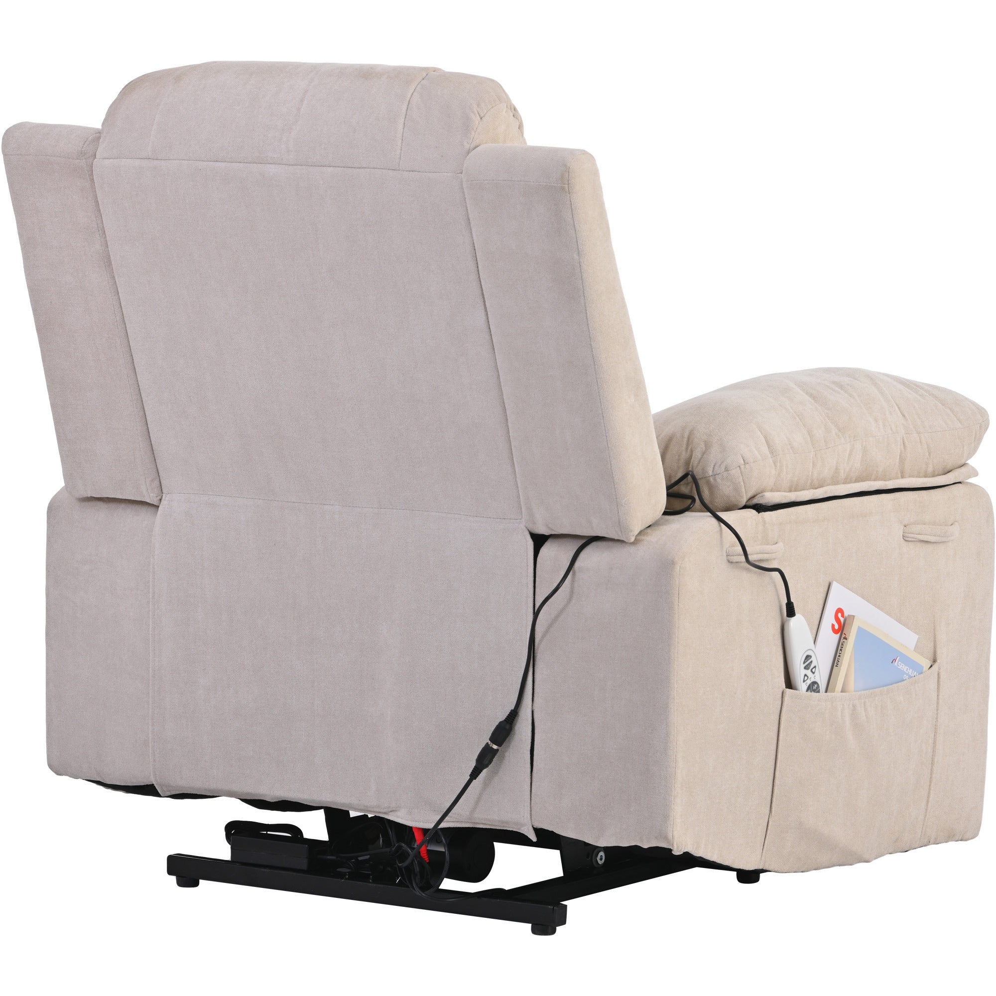 Morris Beige Linen Power Lift Reclining Chair With Adjustable massage and Heating