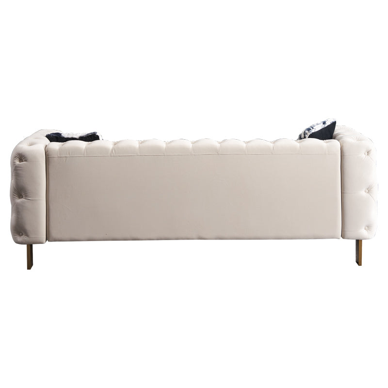 Giodani 84" Modern Cream Velvet Sofa
