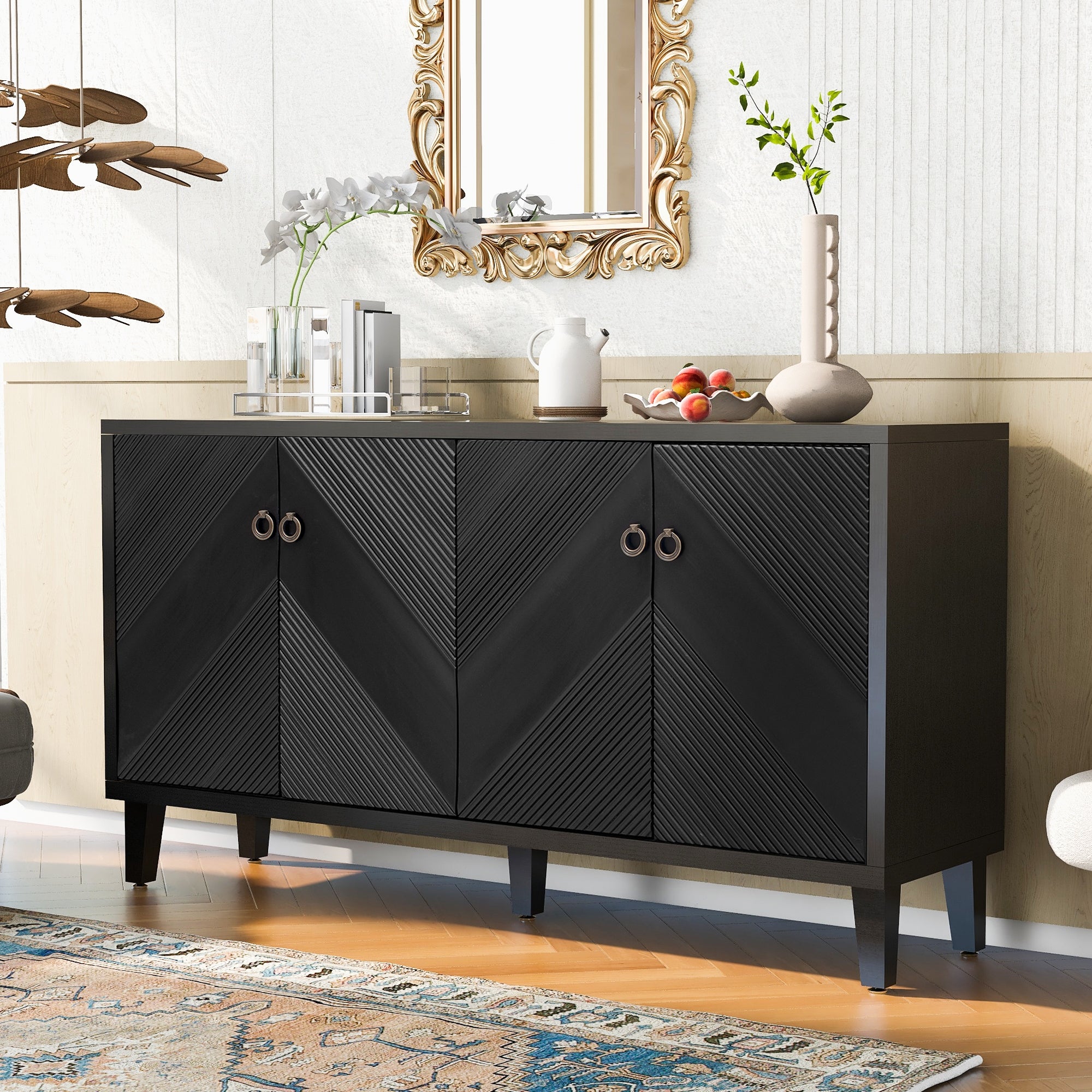 Aria 59.90" Entryway Console Table Accent Cabinet Sideboard
