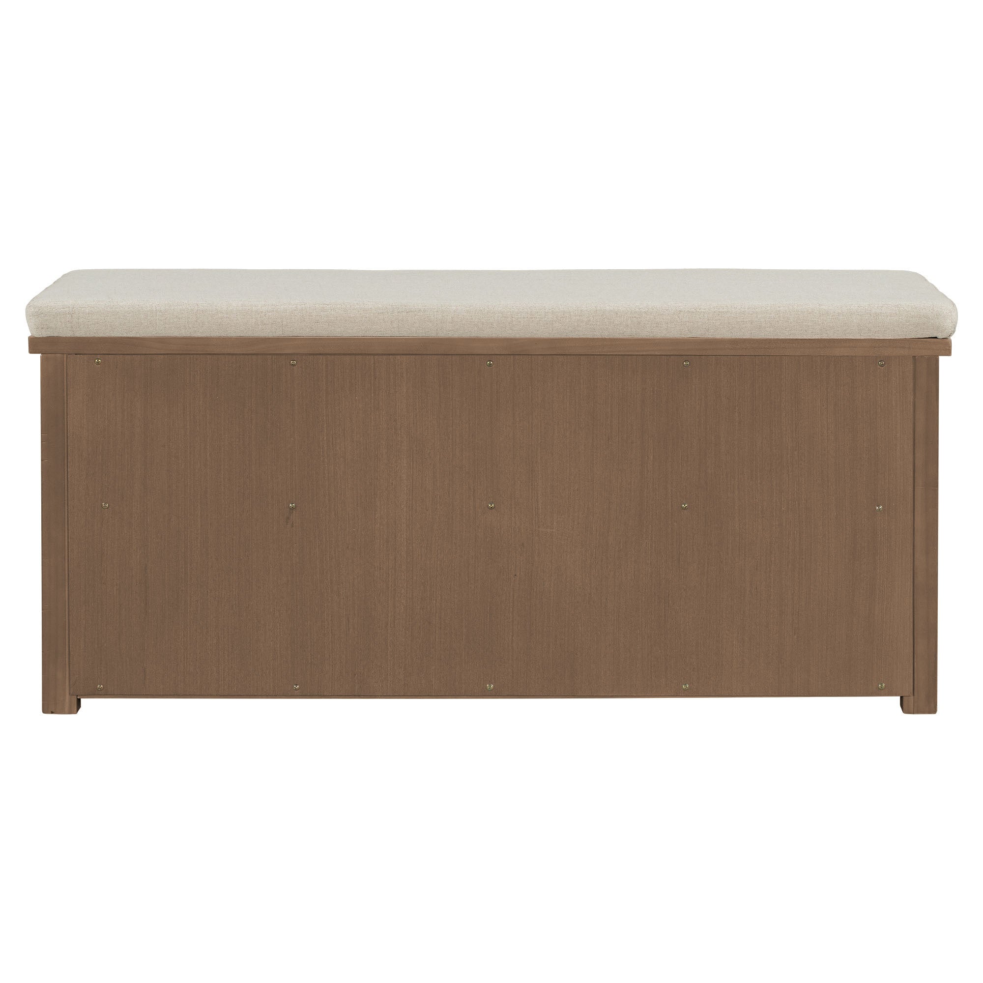 42" Storage Seating Bench with Two Door, Brown Pine color