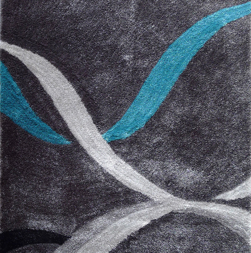 5' x 7' Soft Pile Hand Tufted Shag Area Rug(gray/white/blue)