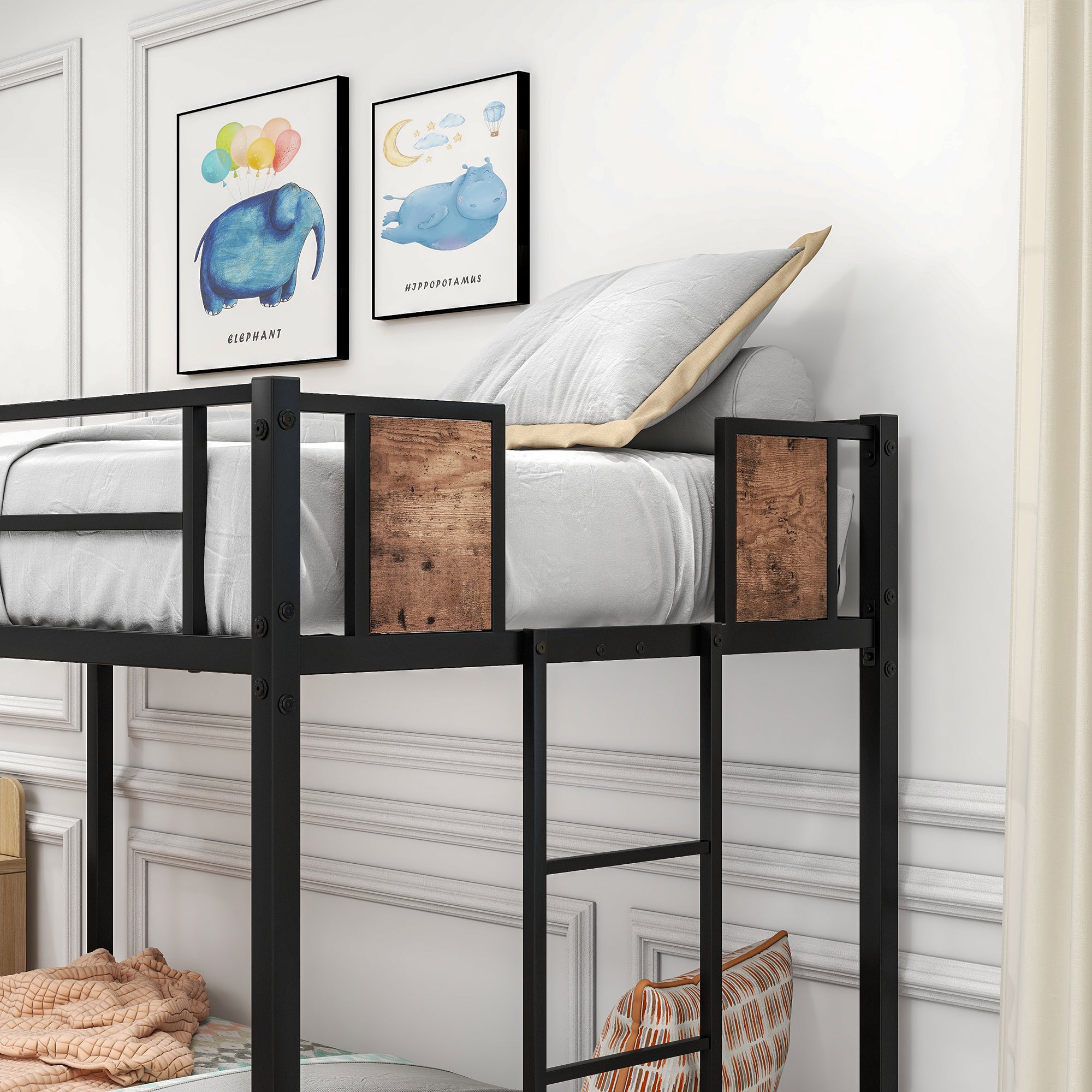 Danny Twin Over Twin Black Metal Bunk Bed
