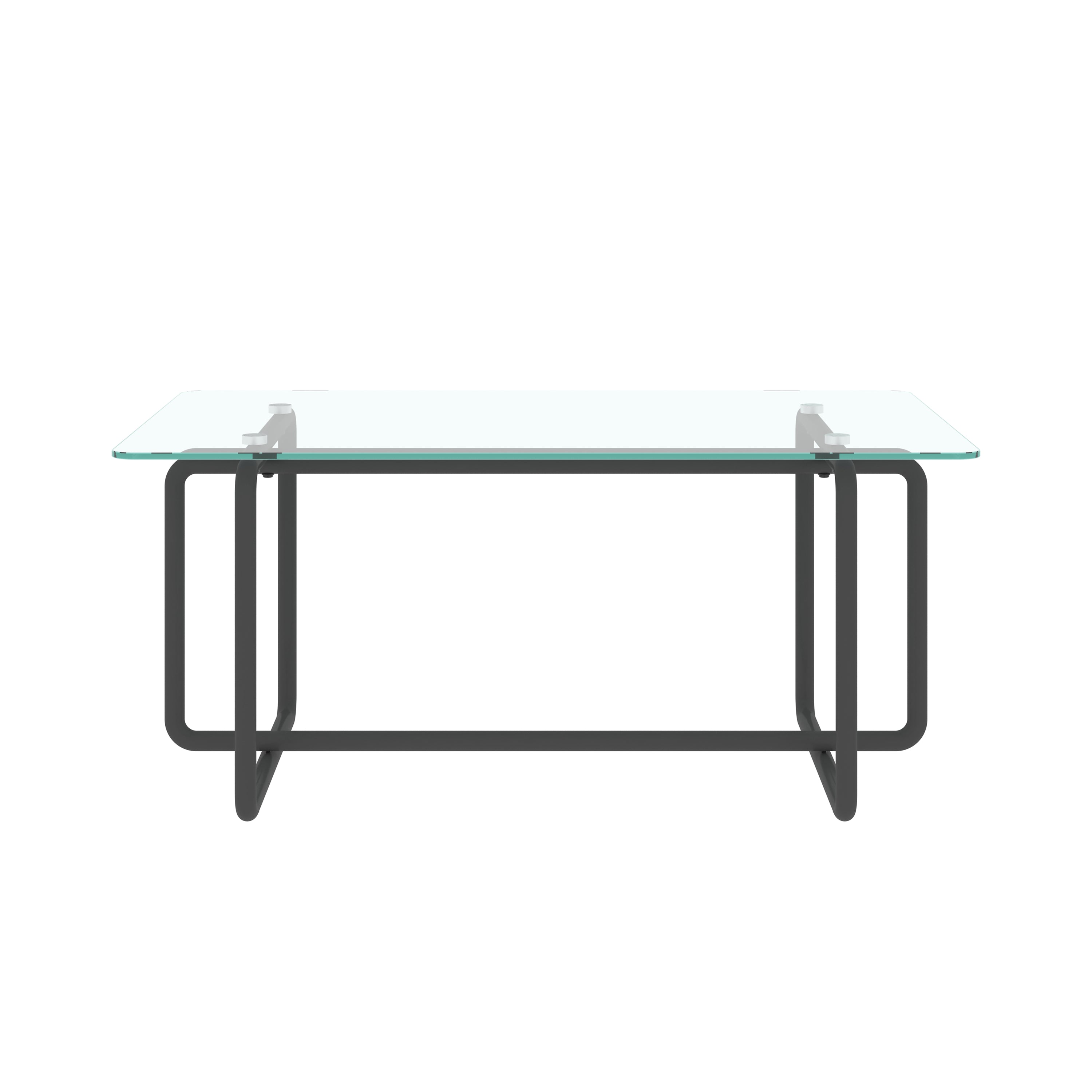 Modern Rectangle Clear Tempered Glass Coffee Table