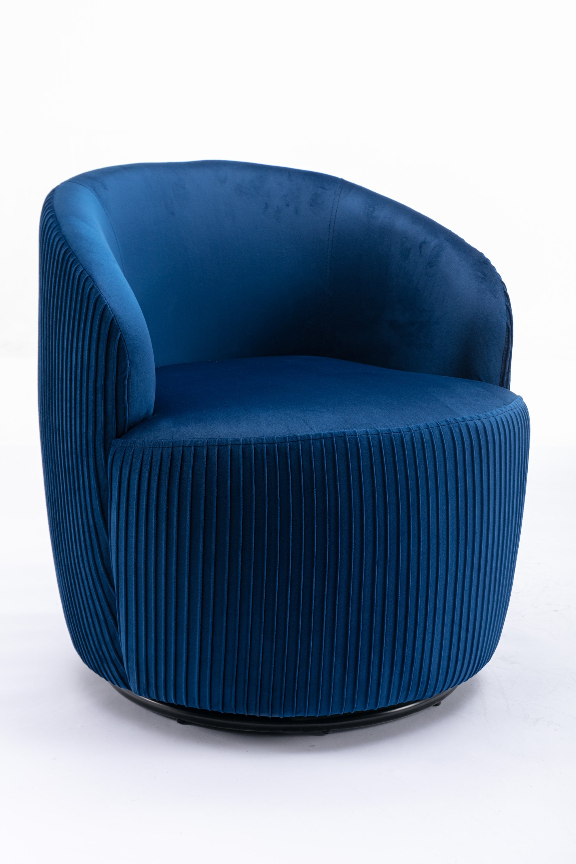 Bridget Luxury Velvet Swivel Accent Barrel Chair with Channel Back