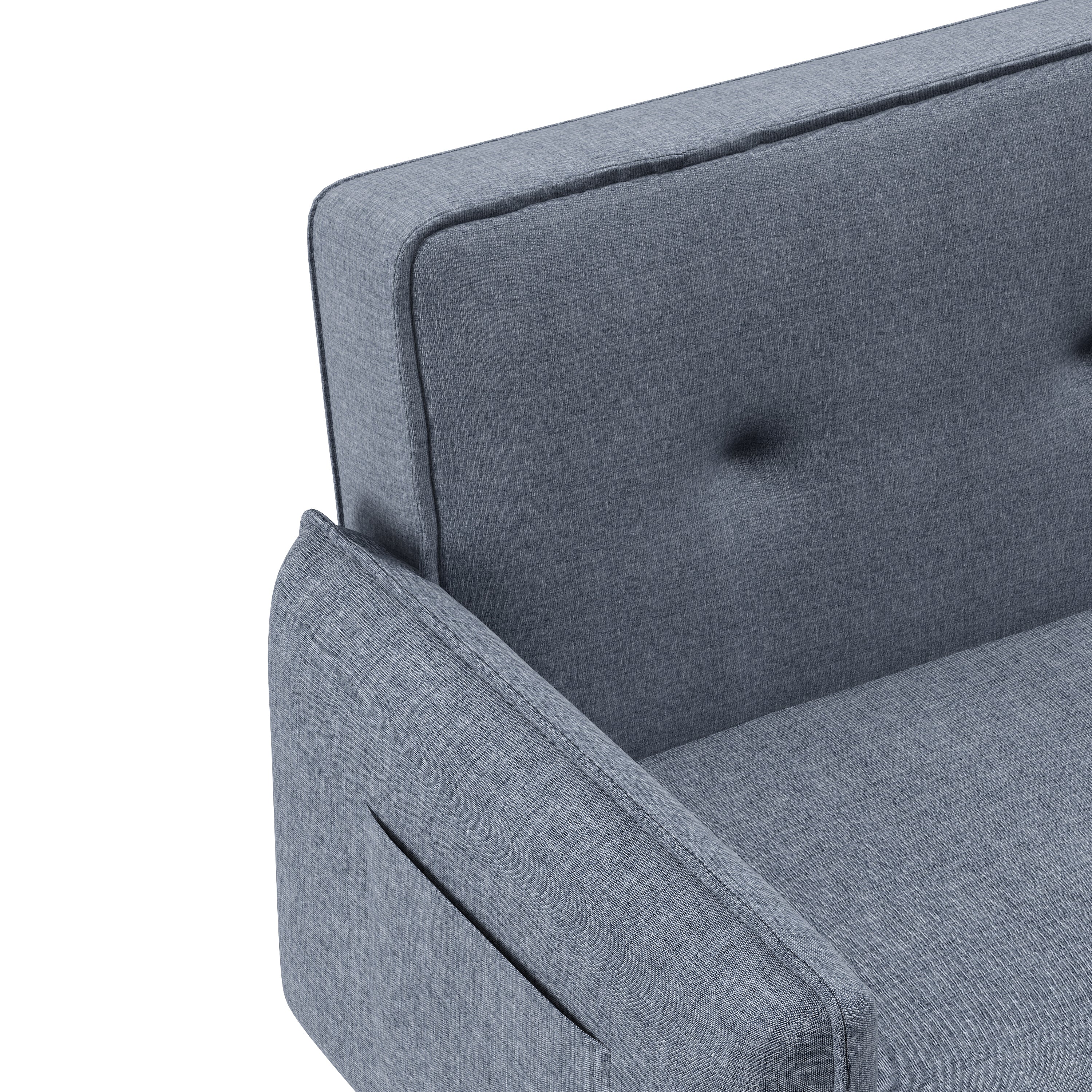 Sally Gray Linen Futon Convertible Sofa bed
