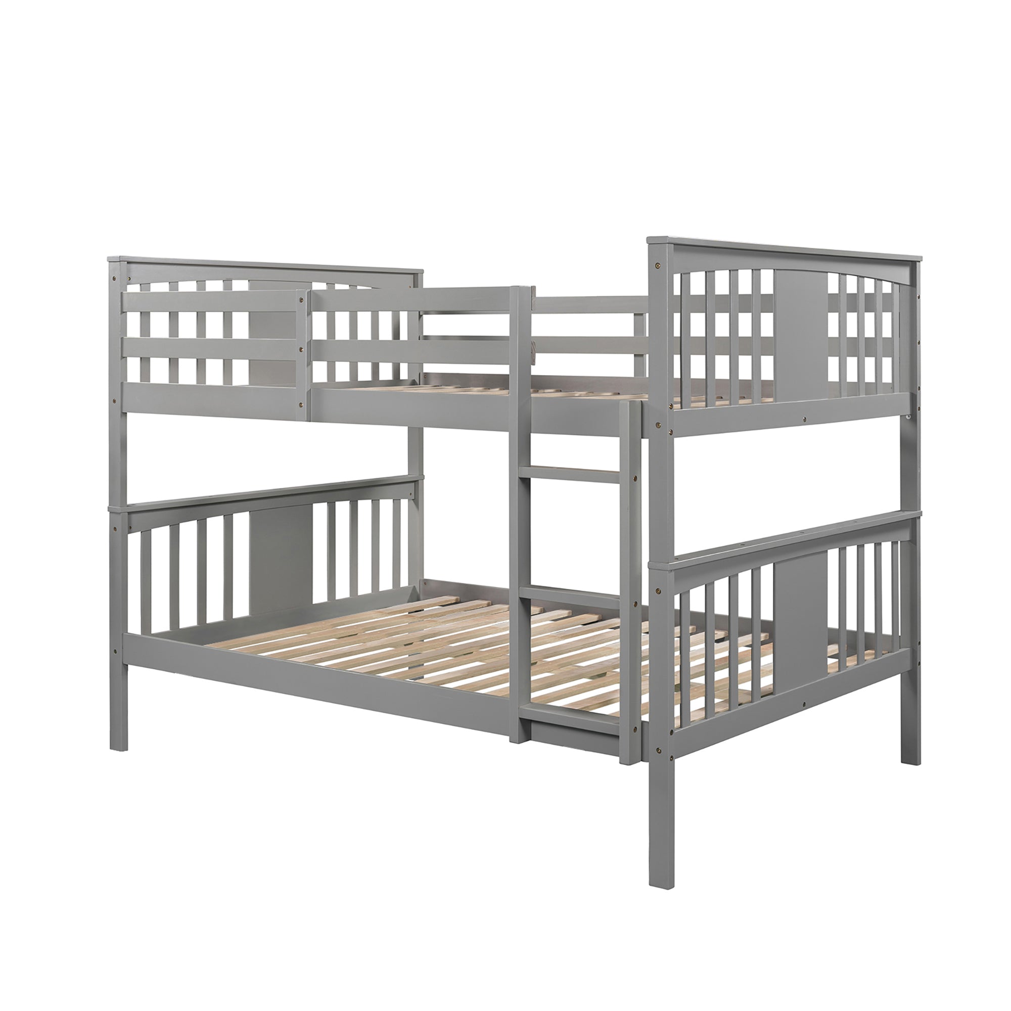 Jayden Gray Solid Wood Full over Full Bunk Bed with Ladder