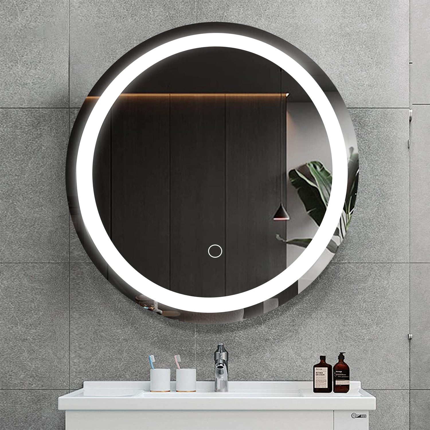 24" Round Dimmable Anti-Fog LED Light Bathroom Vanity Mirror