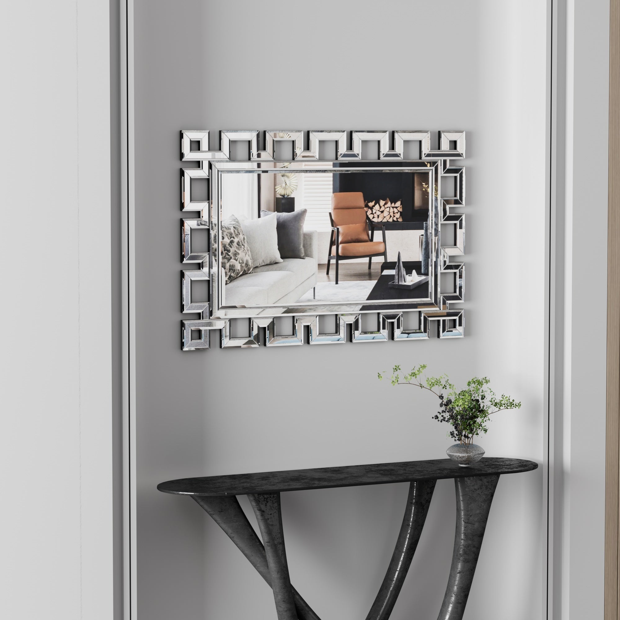 36" x 24" Rectangle Decorative Accent Wall Mirror