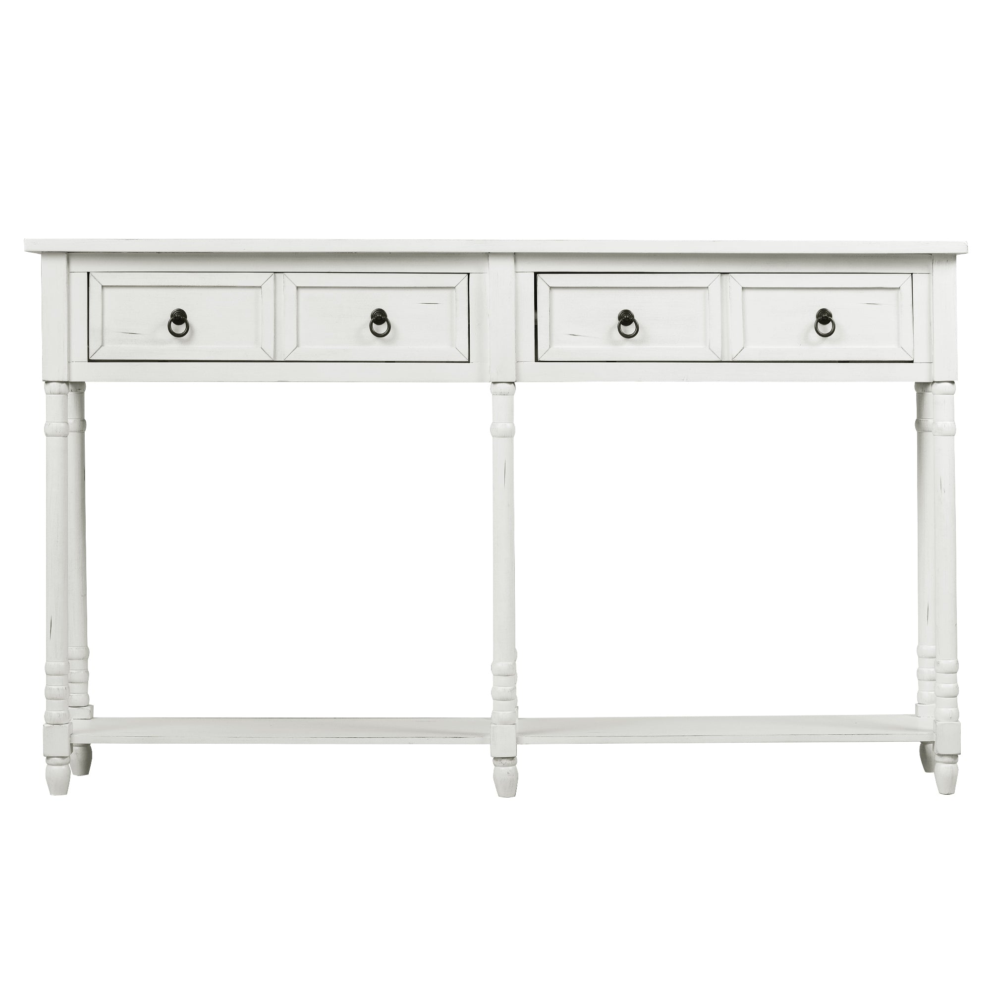 Caroline 58" Antique White Console Table with Storage