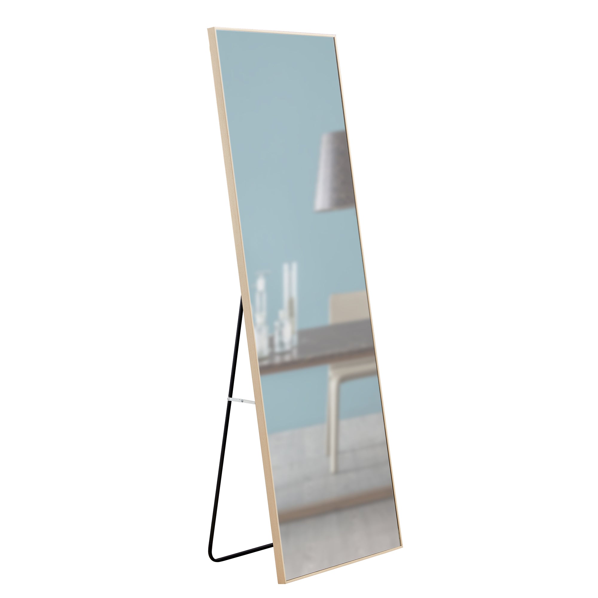 65" X 23" Light Oak Standing Floor Mirror