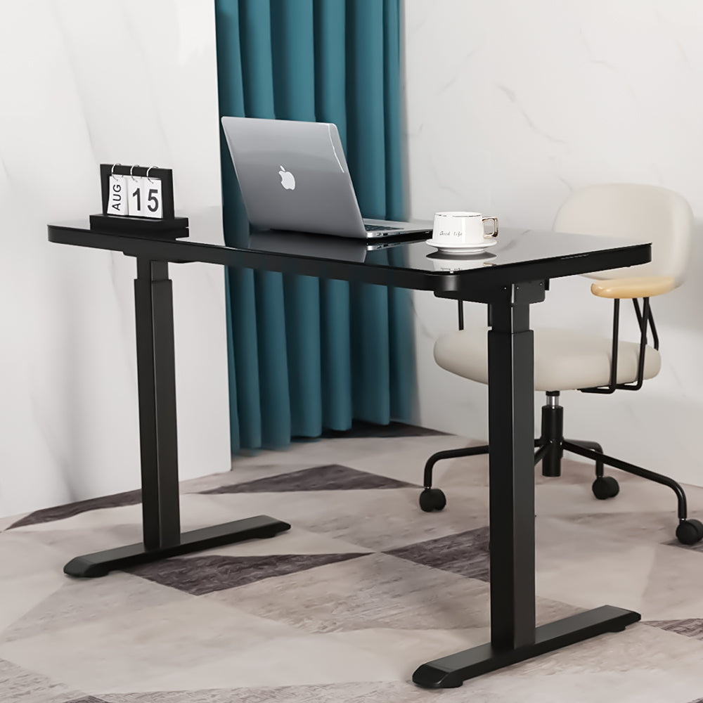 Smart Electric Black Glass Top Standing Desk