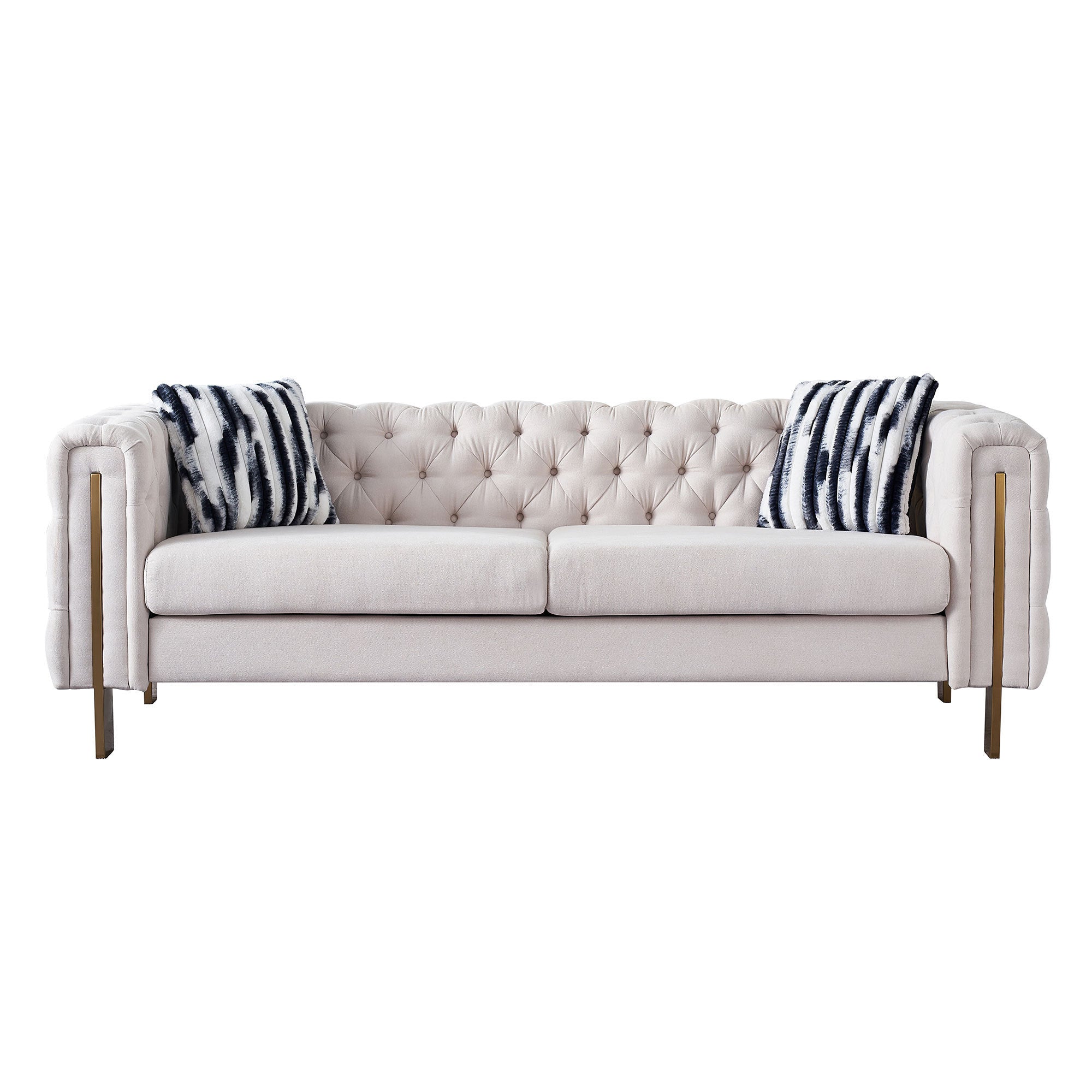 Giodani 84" Beige Velvet Modern Sofa