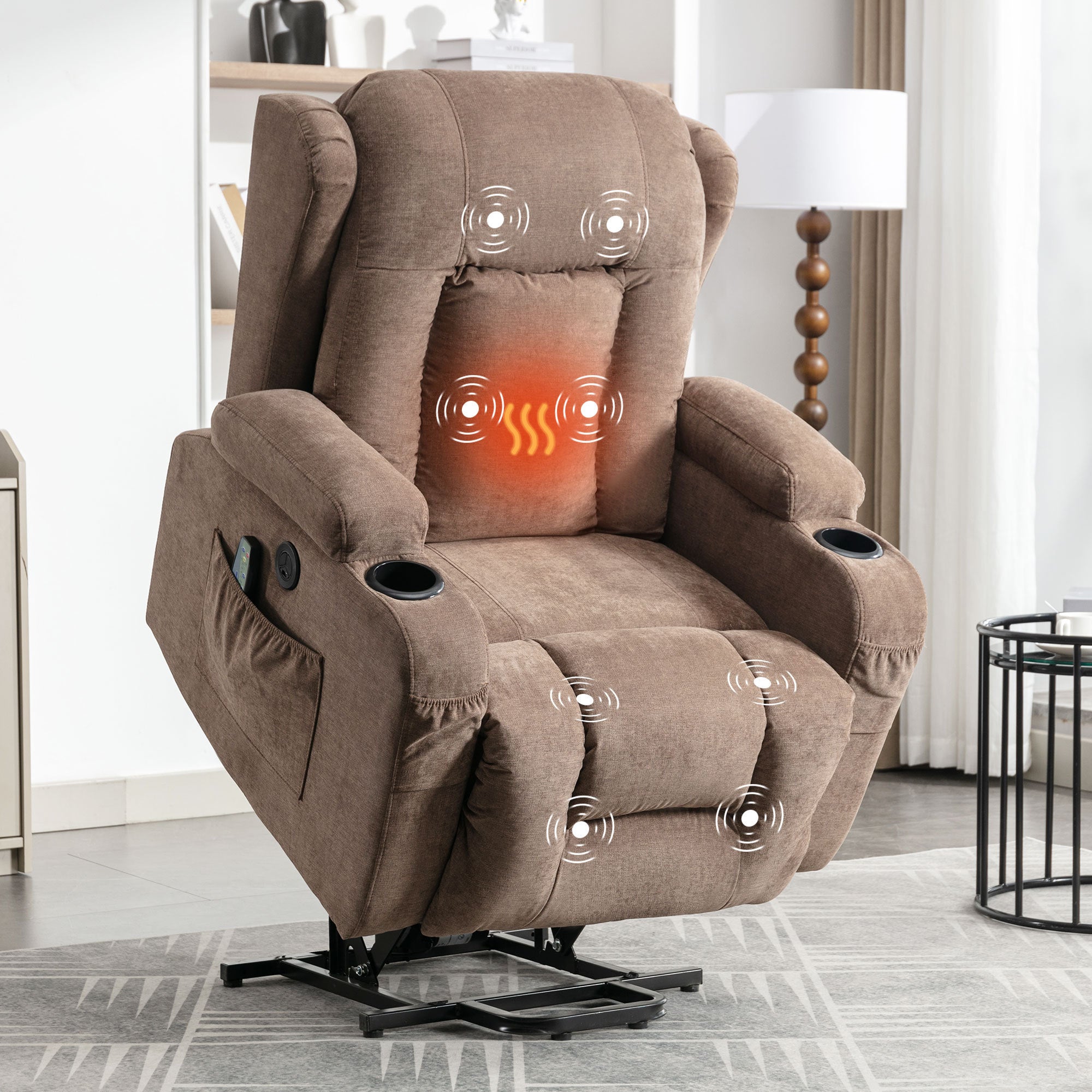 Russell Power Lift Recliner Chair With Heat and Massage