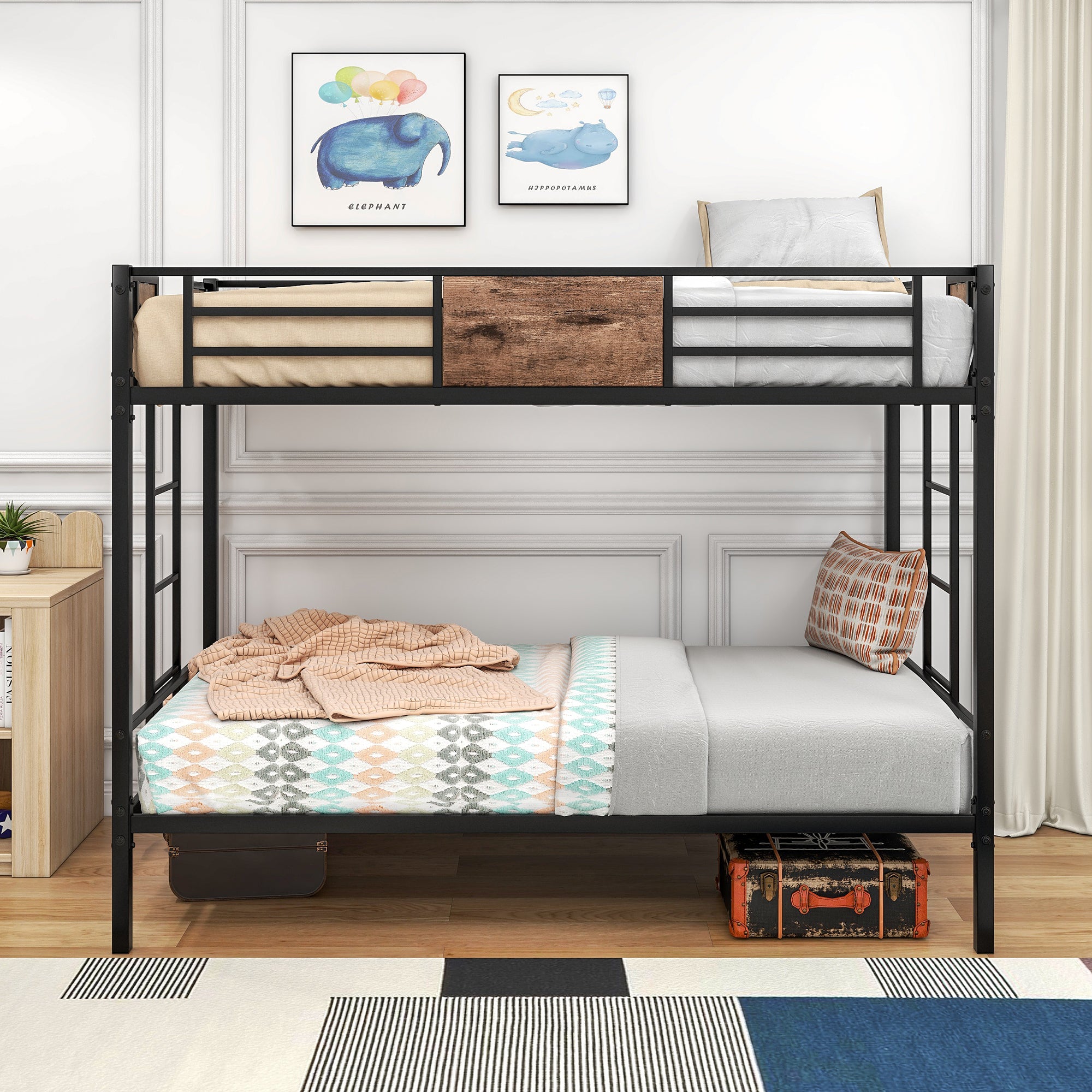 Danny Twin Over Twin Black Metal Bunk Bed