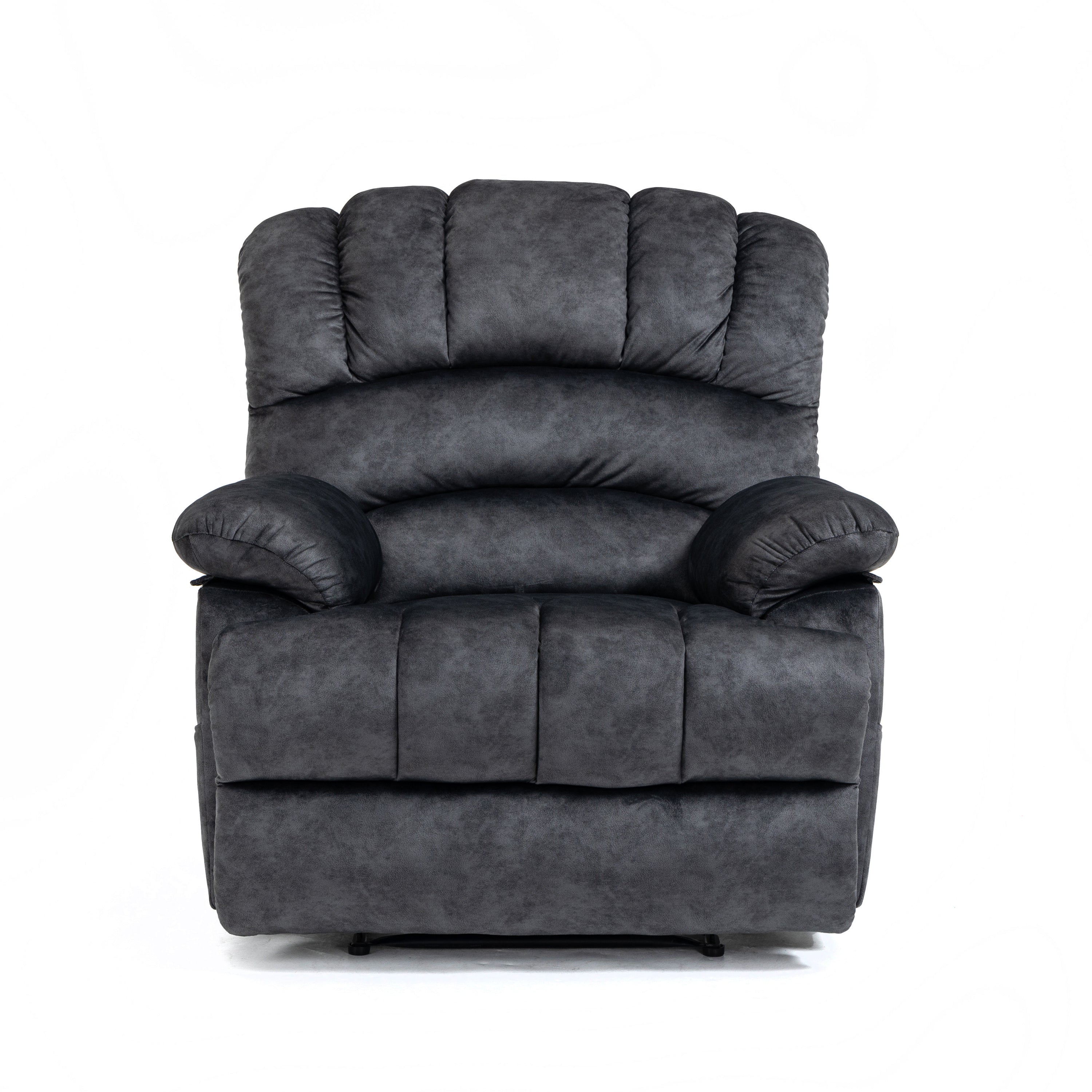 Colton Oversized gray fabric Manual Recliner Chair